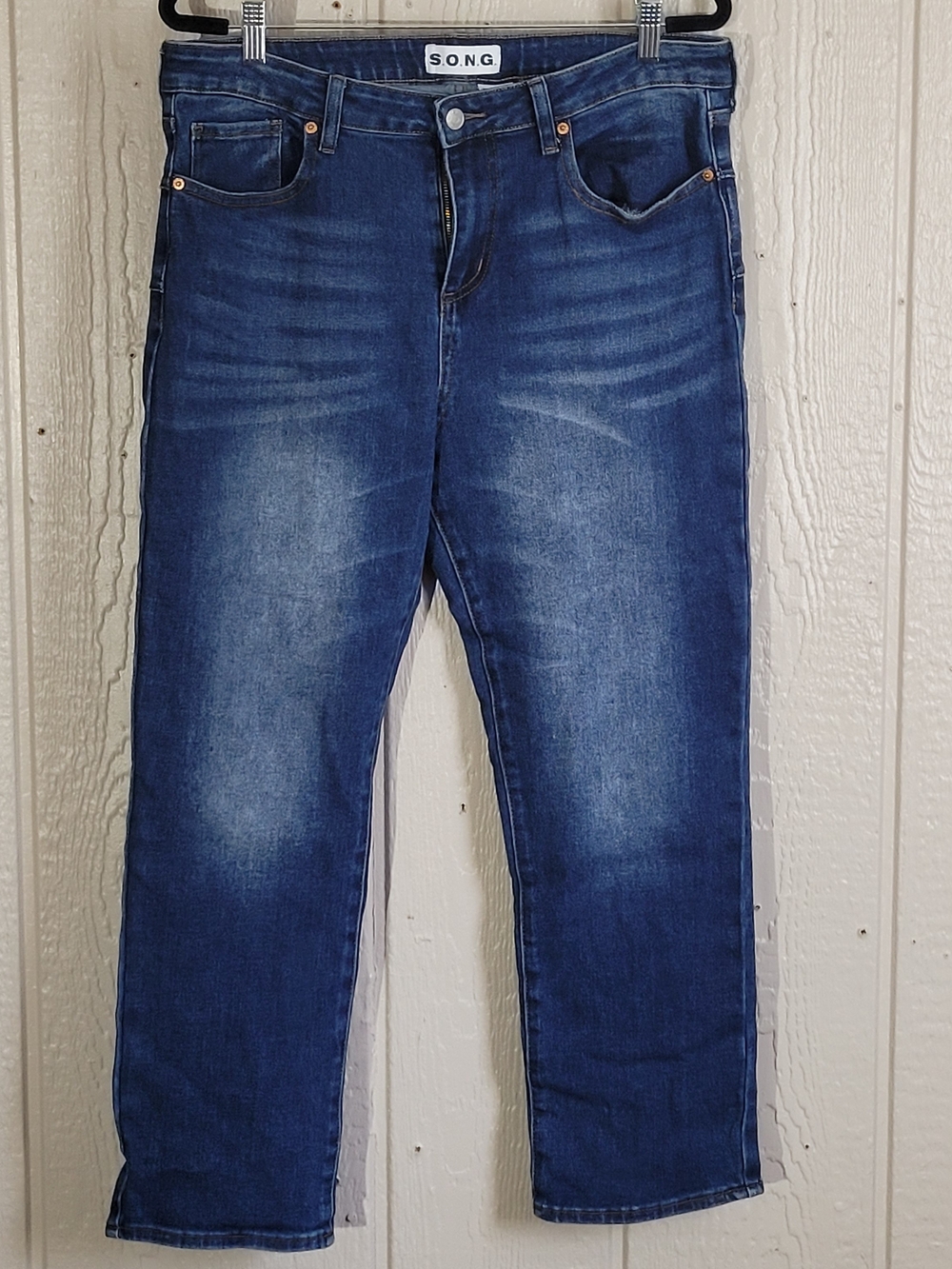S.O.N.G. Women's Straight Leg Jeans in Medium Blue